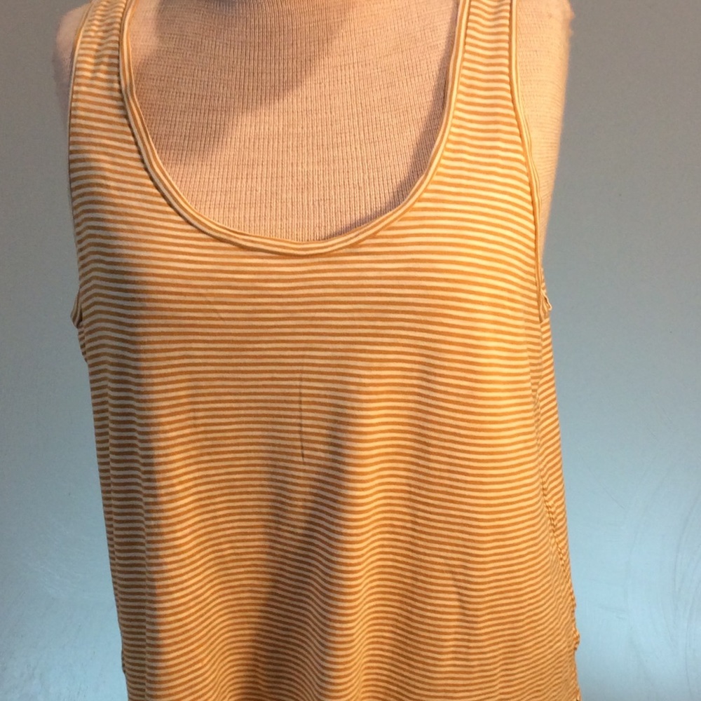 Madewell gold/white striped tank. L